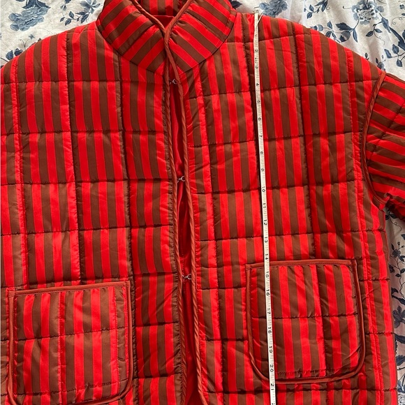 Red and Brown Striped Puffer Jacket - Picture 6 of 8